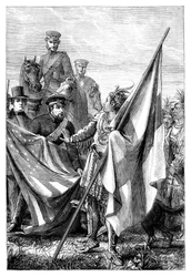 Major Sprague et les Indiens, vers 1895