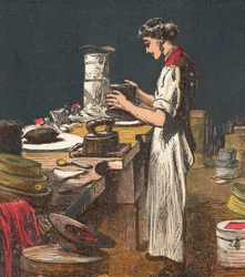 Fabrication de chapeaux de soie, 1867