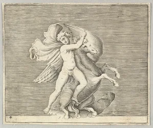 Homme luttant avec un cheval ailé, publié vers 1599-1622