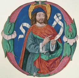 Manuscrit enluminé avec la figure d