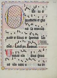 Feuille de manuscrit avec initiale O, d