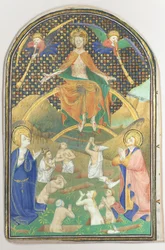 Feuillet de manuscrit avec le Jugement dernier, d