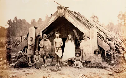 Famille maorie, Nouvelle-Zélande, vers 1880