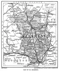 Carte du comté de Kilkenny, Irlande, 1924-1926