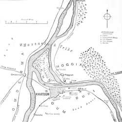 Carte de Khartoum et environs, vers 1885