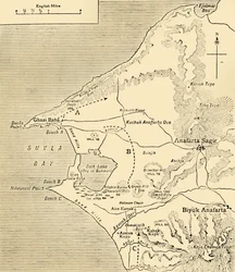 Carte de la baie de Suvla, péninsule de Gallipoli, Première Guerre mondiale, 1915, vers 1920