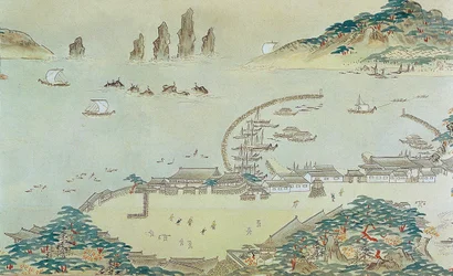 Carte du Choryang Waegwan et de ses environs à Busan pendant la période Joseon, XIXe siècle