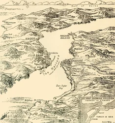 Carte des Dardanelles, Première Guerre mondiale, 1915, vers 1920
