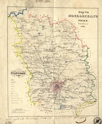 Carte du gouvernorat de Moscou, 1849