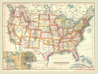 Carte des États-Unis, 1902