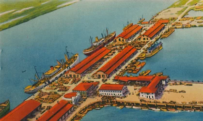 Terminal maritime, Barranquilla, vers 1940