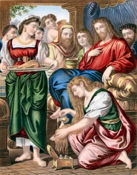 Marie-Madeleine oint les pieds de Jésus, vers 1860