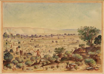 Hommes chassant des lapins, 20ème siècle