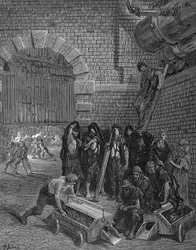 Hommes faisant une pause après avoir chargé les cornues, Lambeth Gasworks, 1872