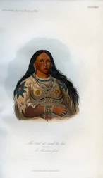 Mi-neek-ee-sank-te-ka, La Vison, une fille Mandan, 1848