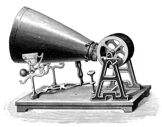 Phonautographe du milieu du 19e siècle, vers 1880