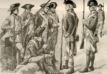 Uniformes militaires en Amérique, vers 1770, 1937
