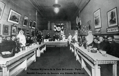 Cantine militaire, Gare St Lazare, Paris, Première Guerre mondiale, 1914-1918