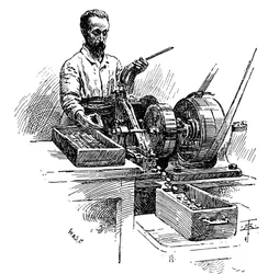 Moulage des bords des pièces, Monnaie royale, Londres, 1891