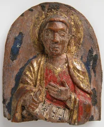 Miniature en relief du prophète hébreu Daniel avec rouleau, allemand, 1200-1225