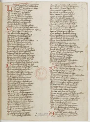 Ménagier de Paris, une page de manuscrit, 1393