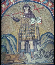 Mosaïque du Christ vêtu en soldat romain, 6ème siècle