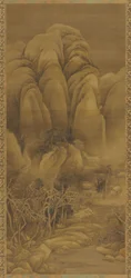Hameau de montagne après la neige, dynastie Ming ou Qing, 17e siècle