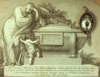 Carte de deuil et souvenir de Sir Joshua Reynolds, 1792