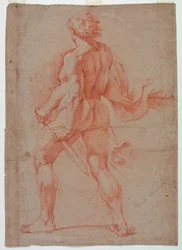 Guerrier nu, vu de dos