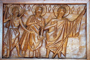 Sanctuaire des martyrs catholiques de Namugongo, Kampala. Relief de porte d