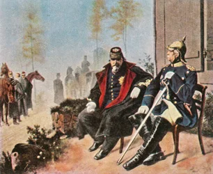 Napoléon III et Bismarck au cottage du tisserand à Donchery, 2 septembre 1870, 1936