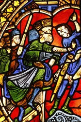 Musée national des monuments français. Cathédrale Saint-Pierre. Vitrail. La condamnation de saint Paul, Paris, France