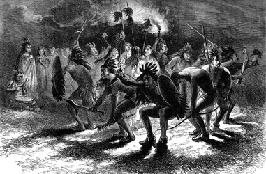 Danse du scalp amérindienne, 17e siècle vers 1880