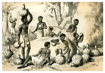 Autochtones fabriquant du pombe, 1883