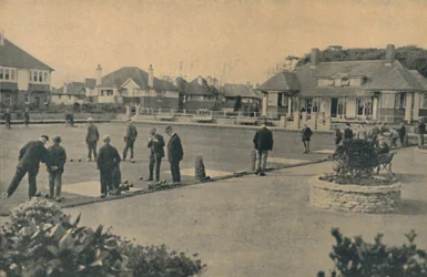 Nouveau terrain de bowling, Woodland Avenue, Boscombe, 1929