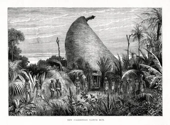 Hutte indigène de Nouvelle-Calédonie, Pacifique sud, 1877