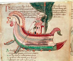 Navire viking à proue de dragon, 10e siècle
