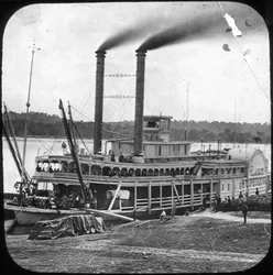 Paquebot à aubes de la Northern Line Packet Company, Lake Superior, USA, vers 1870
