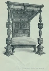 Lit en chêne à Cumnor Place, Berkshire, 1915