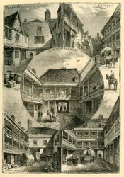 Vieilles auberges à Southwark, c1878