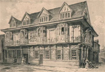 Vieille maison à Ipswich, Suffolk, 1915