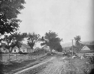 Sur la route du lac Echo, Montagnes Blanches, New Hampshire, vers 1897