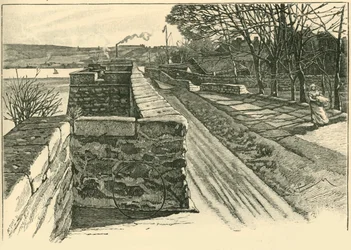 Sur les murs de Berwick, regardant à travers la Tweed, 1898
