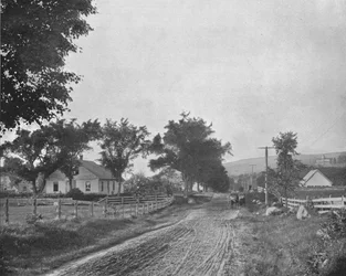 Sur la route du lac Echo, Montagnes Blanches, New Hampshire, USA, vers 1900