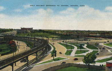 Seule entrée ferroviaire à La Havane, La Havane, Cuba, vers 1910