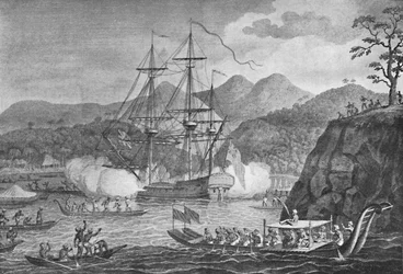 Otaheite rendu au capitaine Wallis, 1773, 1904