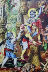 Krishna enfant jouant avec ses frères, Inde