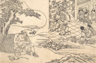 Parodie du conte du jeune homme Lu : Un pêcheur rêvant, vers 1700