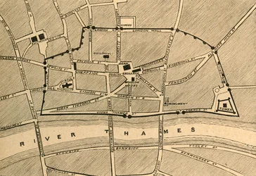 Partie du Londres moderne, montrant l