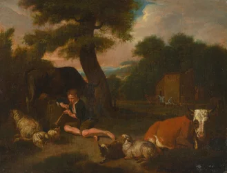 Berger avec troupeau